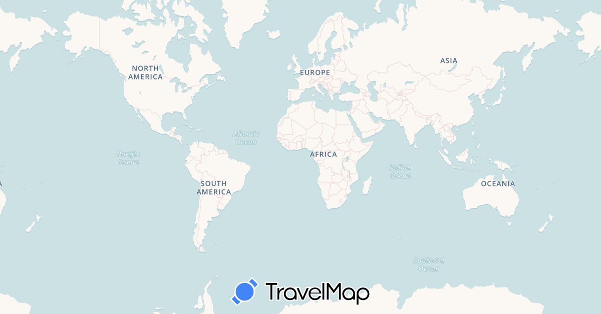 TravelMap itinerary: driving, bus, plane, train, hiking, boat, hitchhiking in Argentina, Chile, Paraguay (South America)